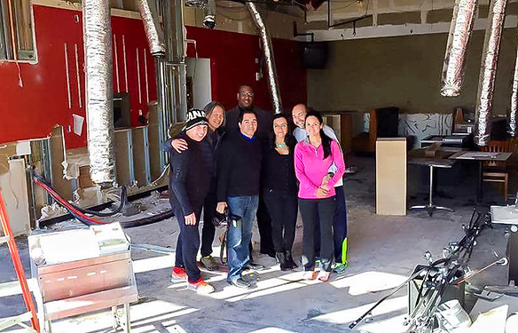 David and his crew standing inside Dona Habana - The before