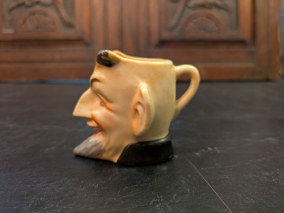 Thumbnail: Rare Post-War Japanese Devil / Oni Figural Mug – Hand-Painted Ceramic – c.1940s