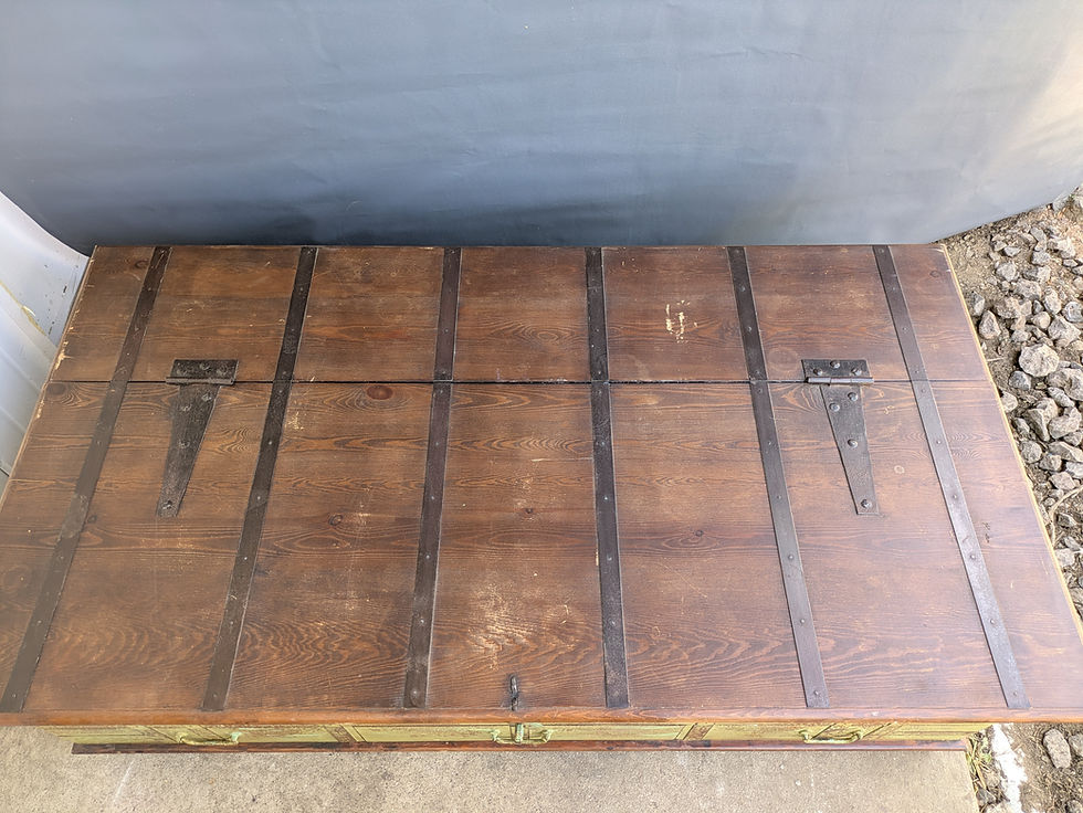 Miniature : Vintage Timber Trunk / Storage Chest with Drawers