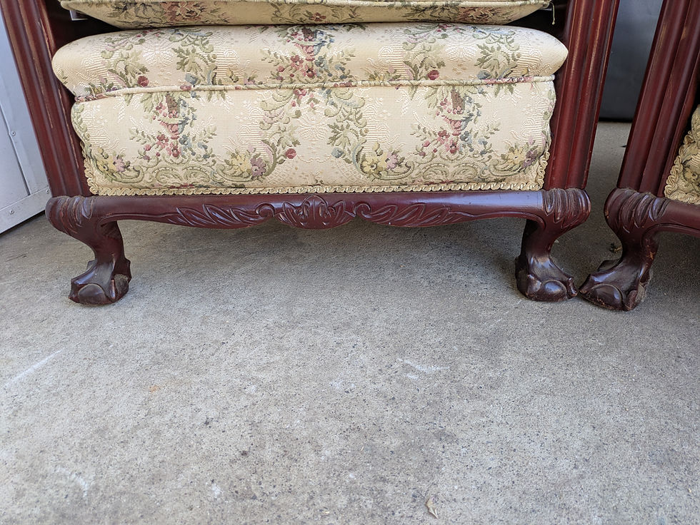 Miniature : Vintage Timber Lounge Suite – Sofa & Two Armchairs (Set)