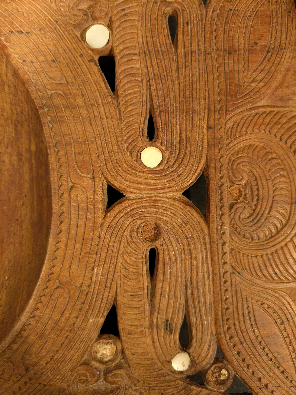 Thumbnail: Antique Tahitian Hand-Carved Wooden Bowl / Platter – c.1930s