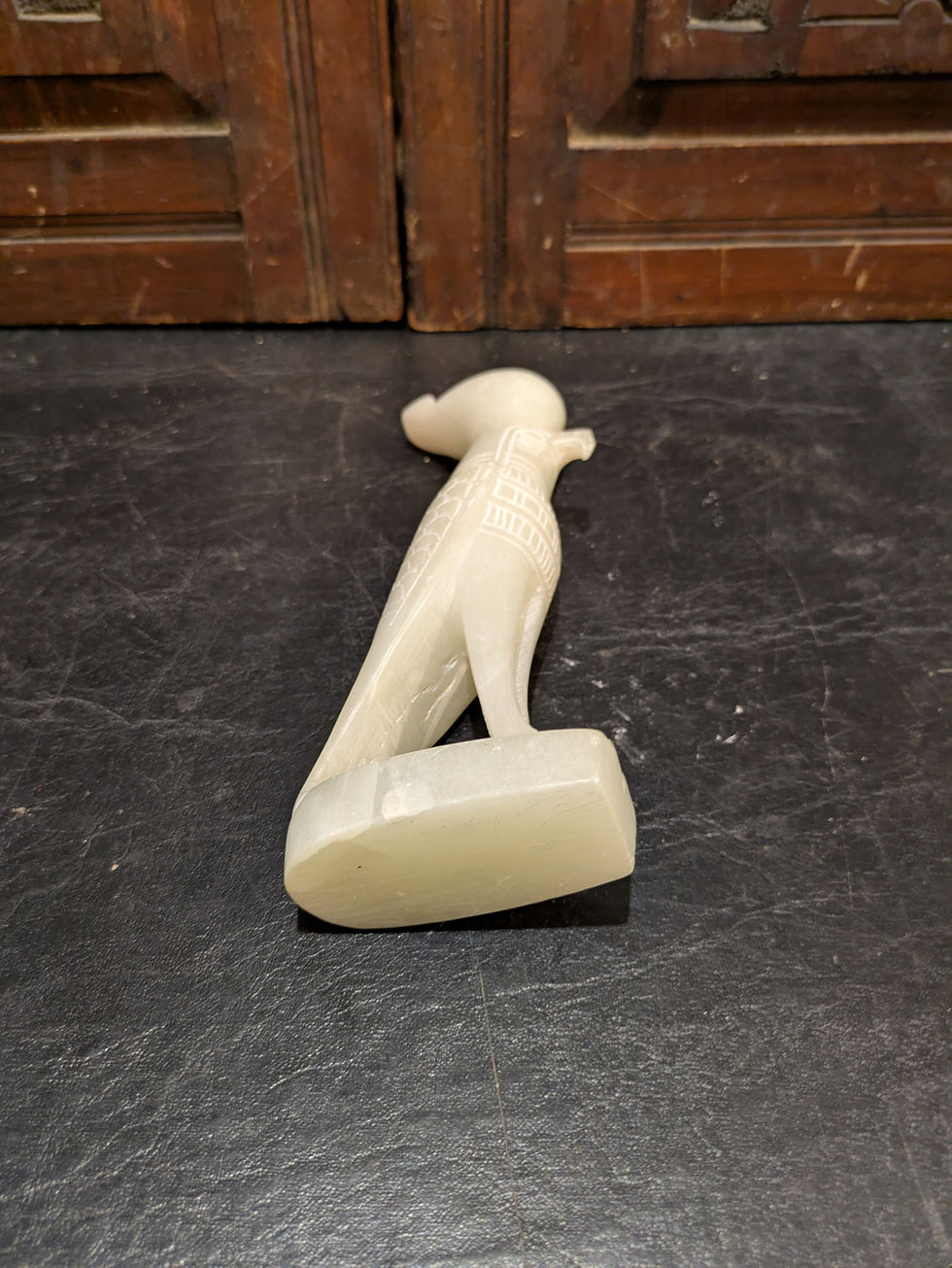 Miniatúra: Vintage Carved Stone Bird Figurine – Egyptian Revival Style