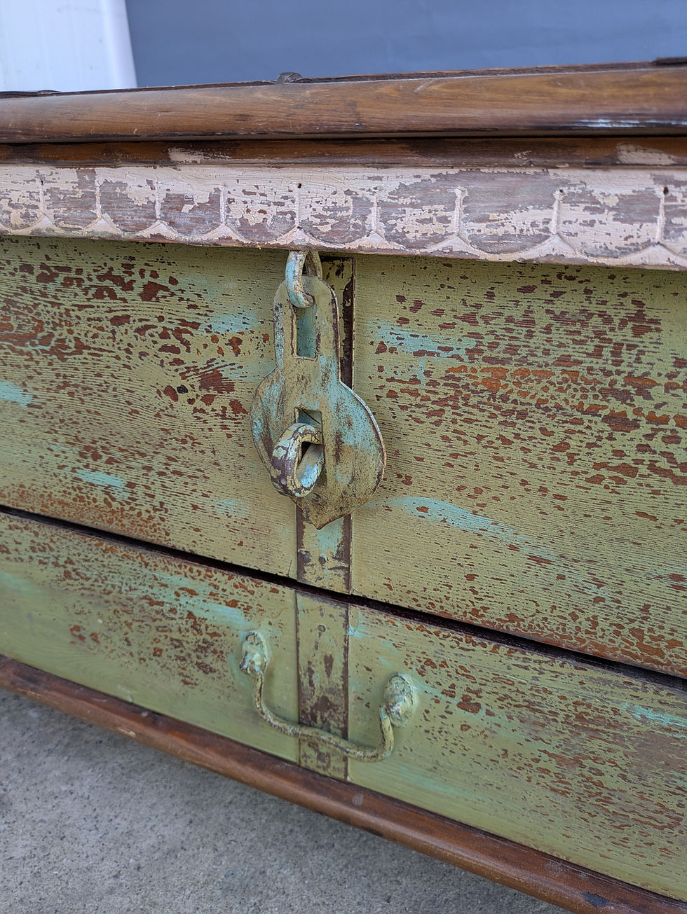 Miniature : Vintage Timber Trunk / Storage Chest with Drawers