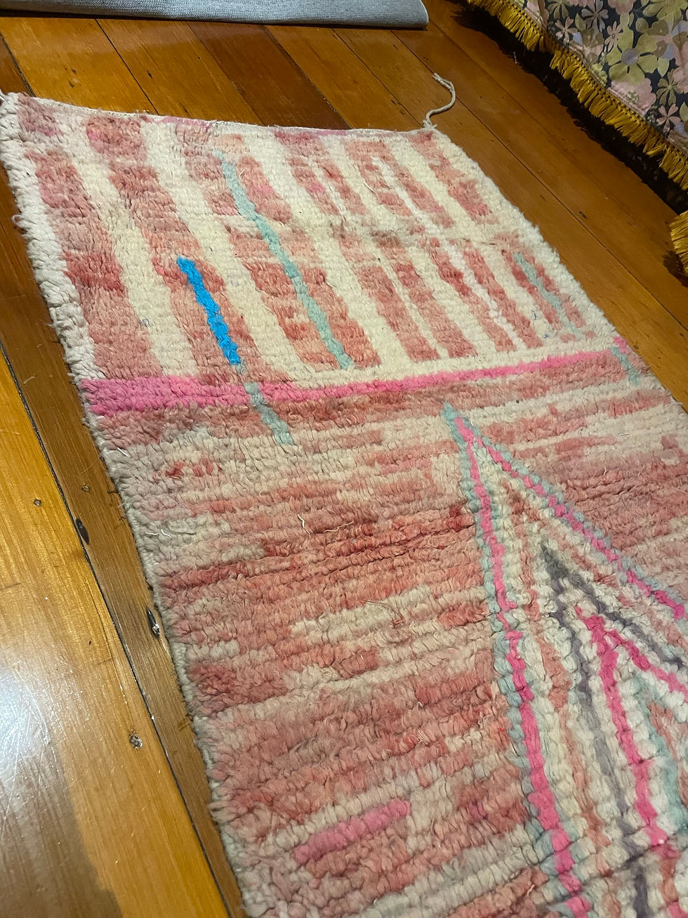 Miniaturbild: 5 In 1 - Azilal Runner - Colourful Authentic Moroccan Rug 2.8m X .7 m silvertong