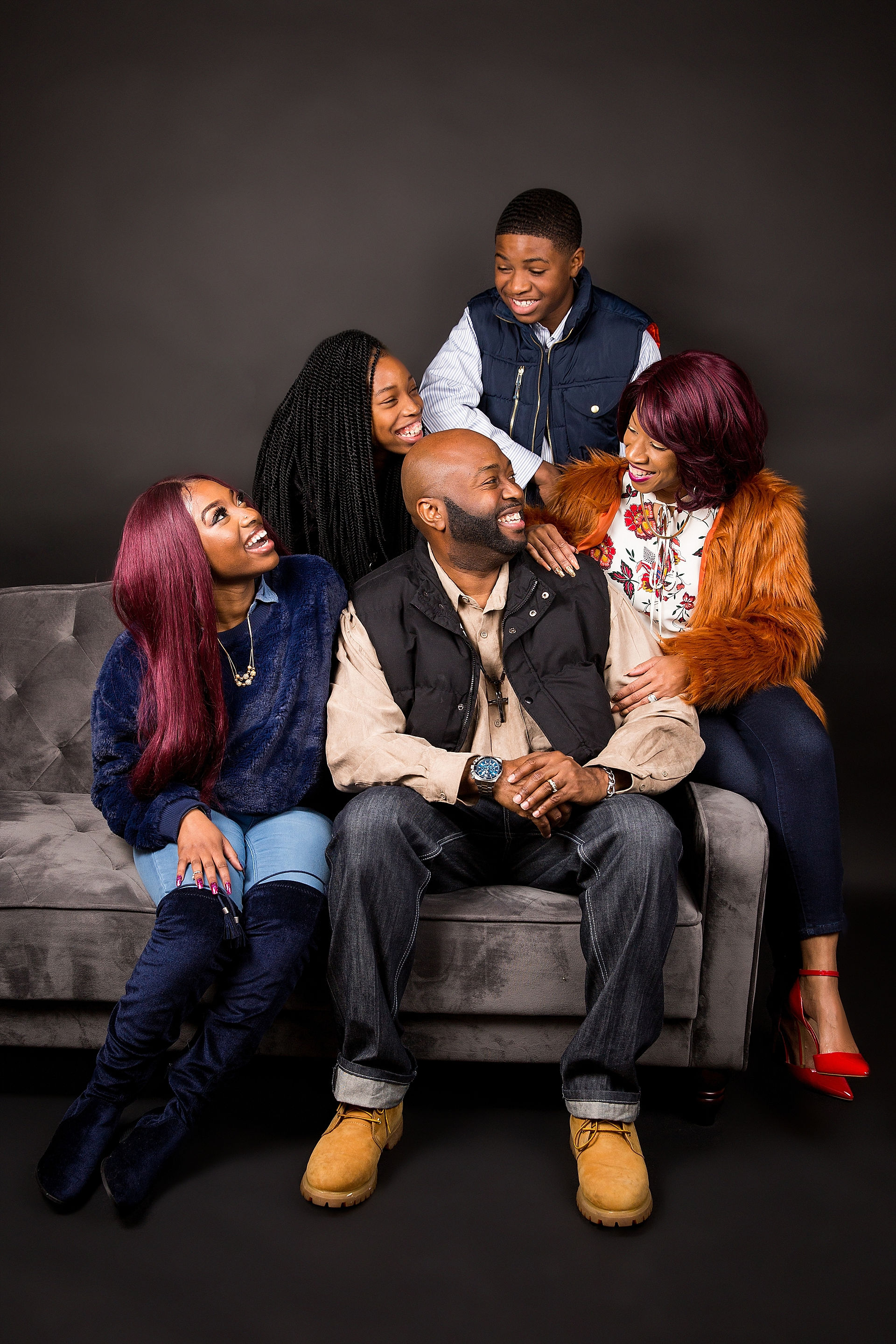 Frederick photographer, dc photographer, in studio family, family portrait, africian american family, black family portrait, family photography, pearly kate photography, family session, in studio session, downtown frederick, md, pearly studio, frederick photography studio, pkp studio