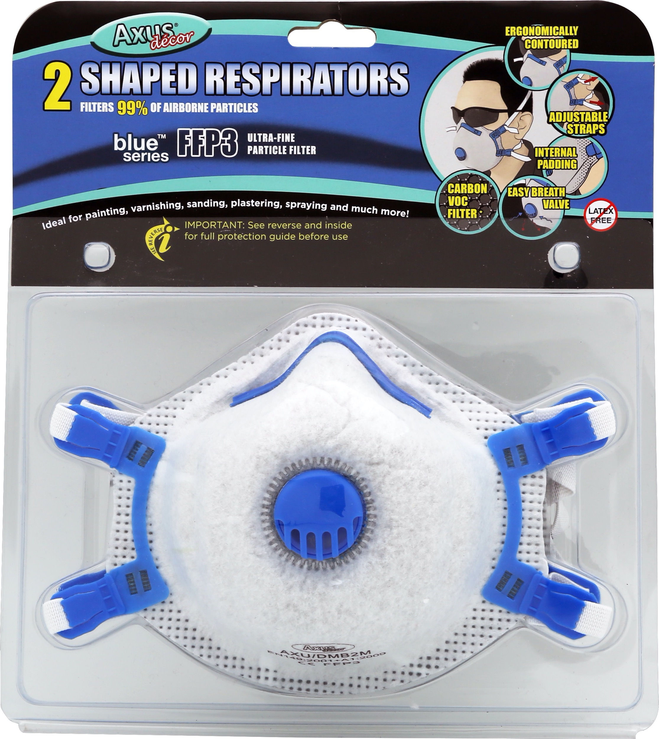 Axus Blue series 2 Shaped Respirators