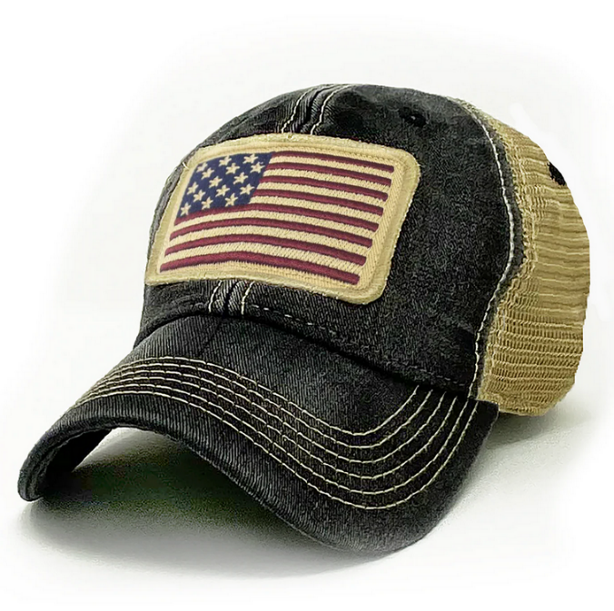 Miniaturbild: USA Flag Patch Trucker Hat