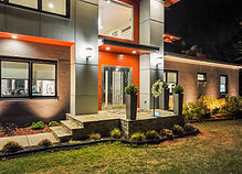 Built-In Outdoor Lighting on Modern Marietta Home
