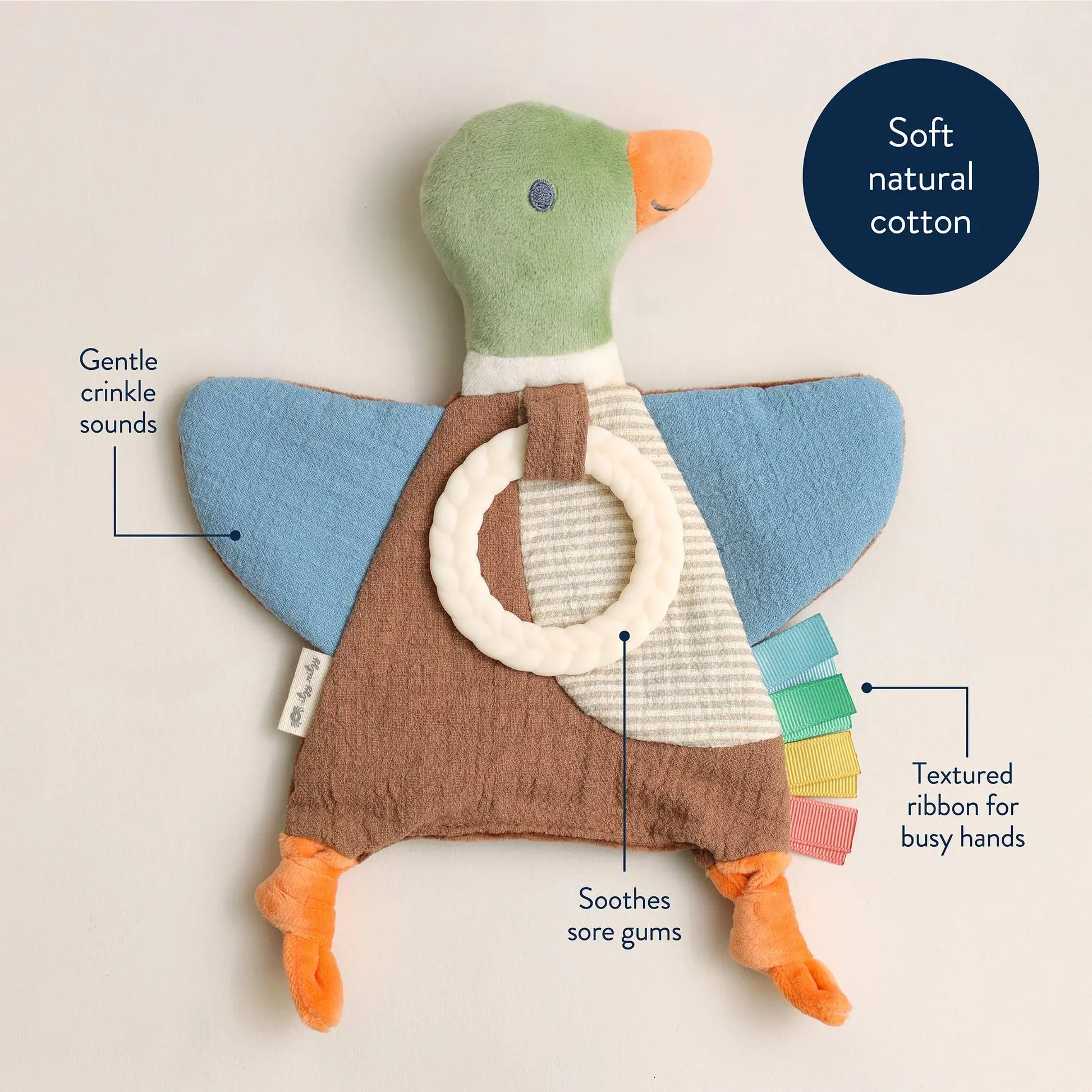 Mallard Duck - Bitzy Crinkle™ Sensory Toy With Teether