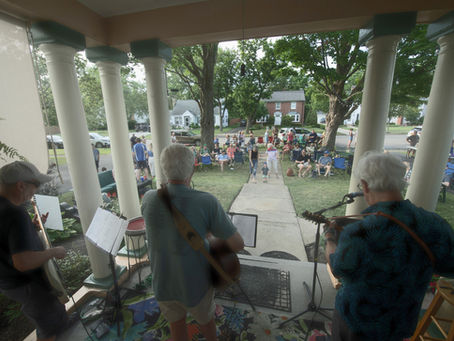 Front porch party kicks off week-long bike ride across New York State