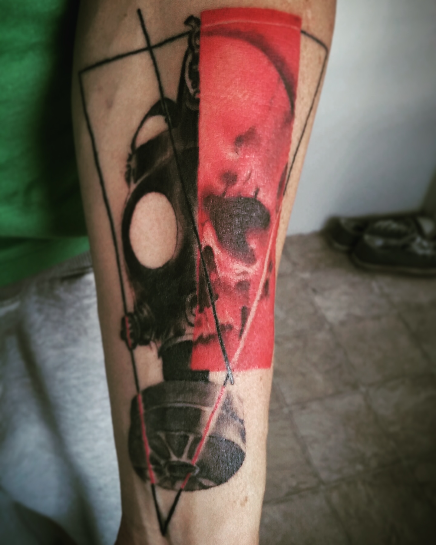 greg's gasmask tattoo