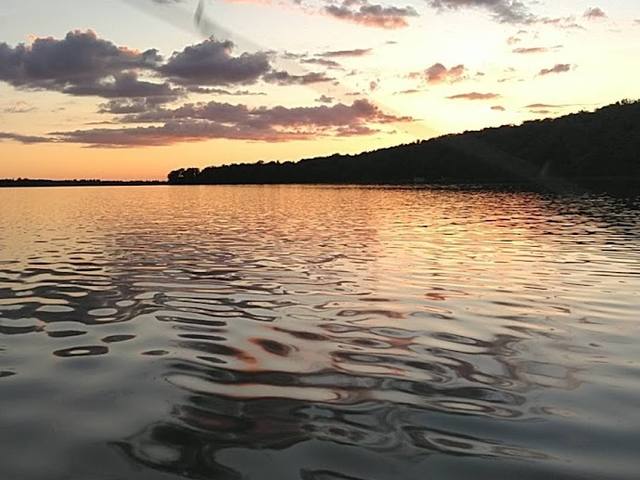 Sunset over a lake near Ottertail
