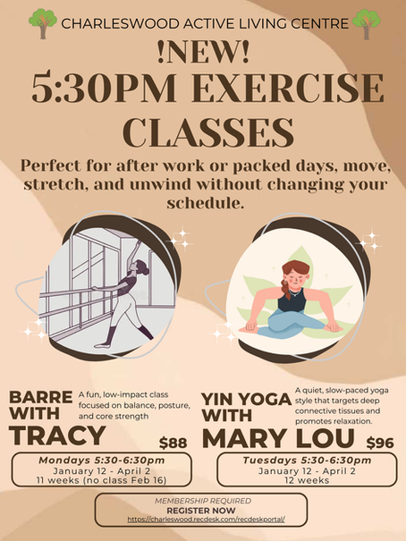 NEW 5:30PM CLASSES!