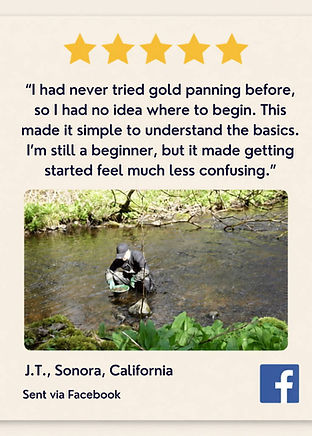 Customer testimonial for Robin’s Hunt gold prospecting guides