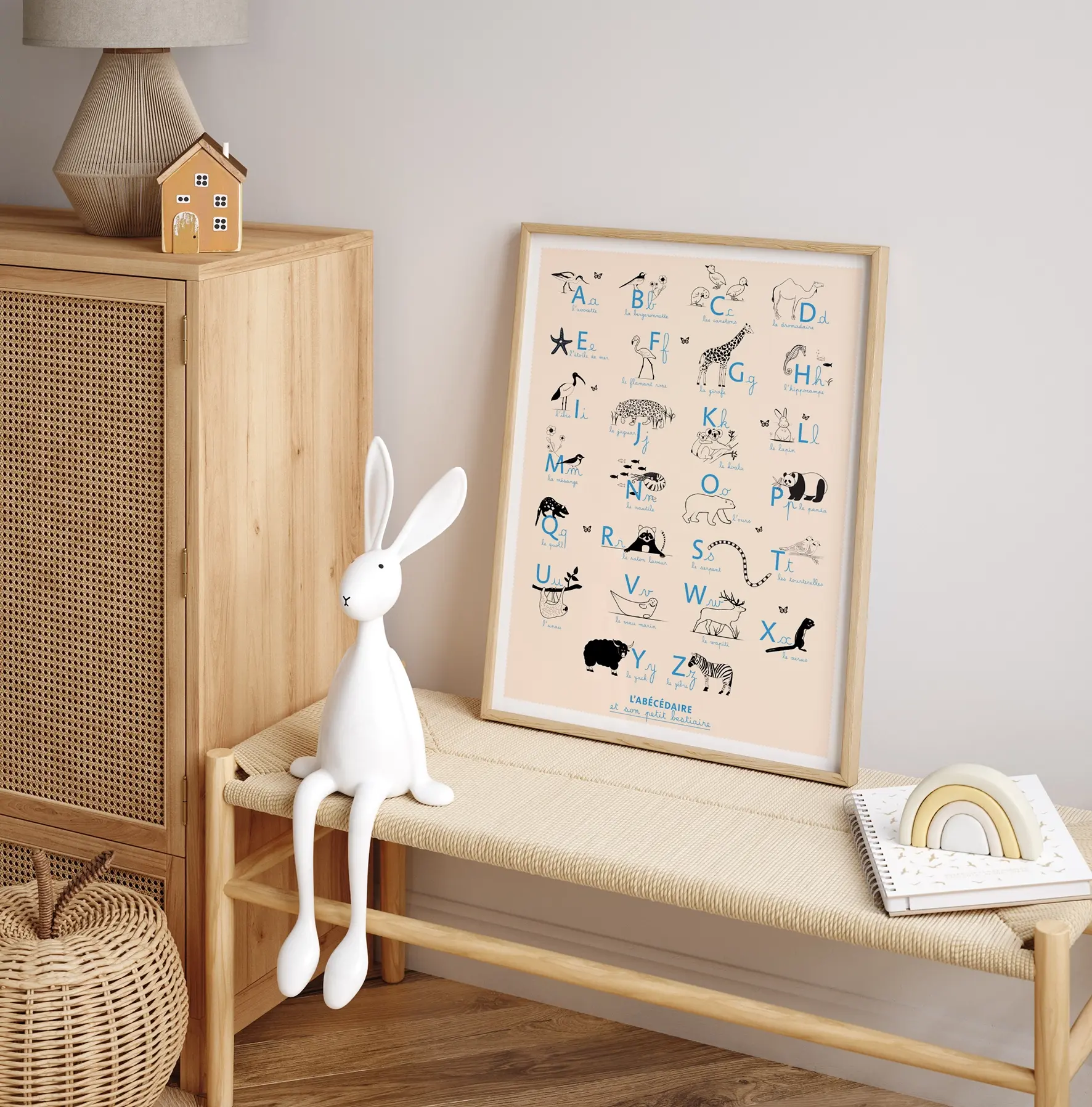 Affiche abécédaire des animaux pour apprendre l'alphabet et les lettres