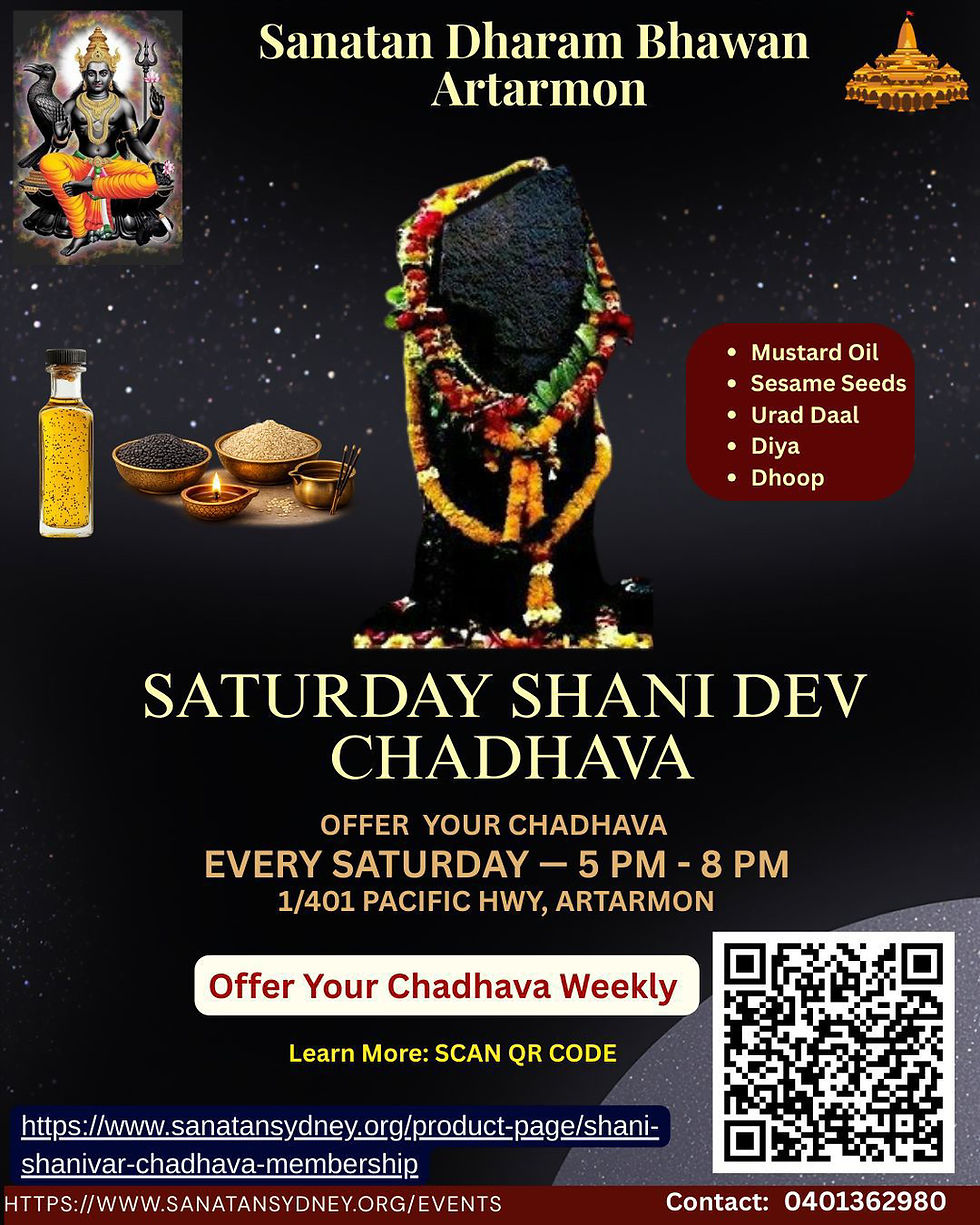 Saturday Shani Dev Chadhava