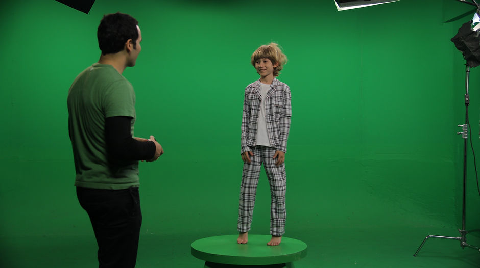 green screen studio shooting 