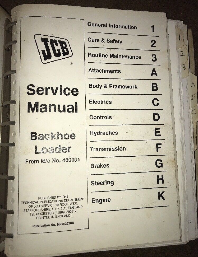 JCB manuales de taller, JCB Service Manuals