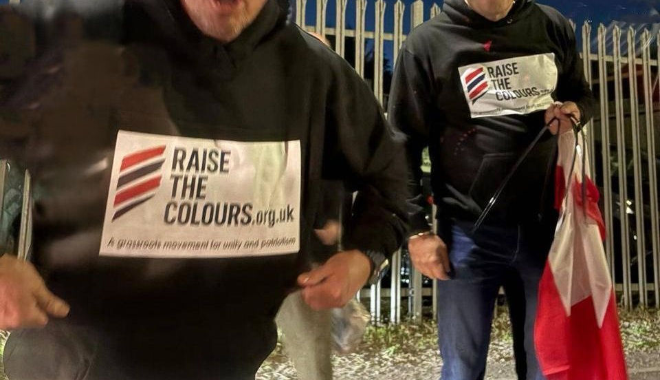 Ryan Bridge, left, with Elliott Stanley of Raise the Colours in Stirchley in 2025