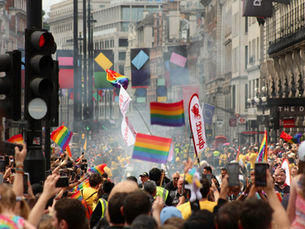 Pride image representing lesbian, gay, bisexual and transgender communities in Britain