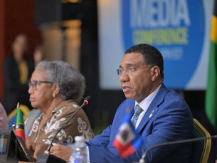 Jamaica reparations: Jamaican Prime Minister Andrew Holness speaking at a reparations event
