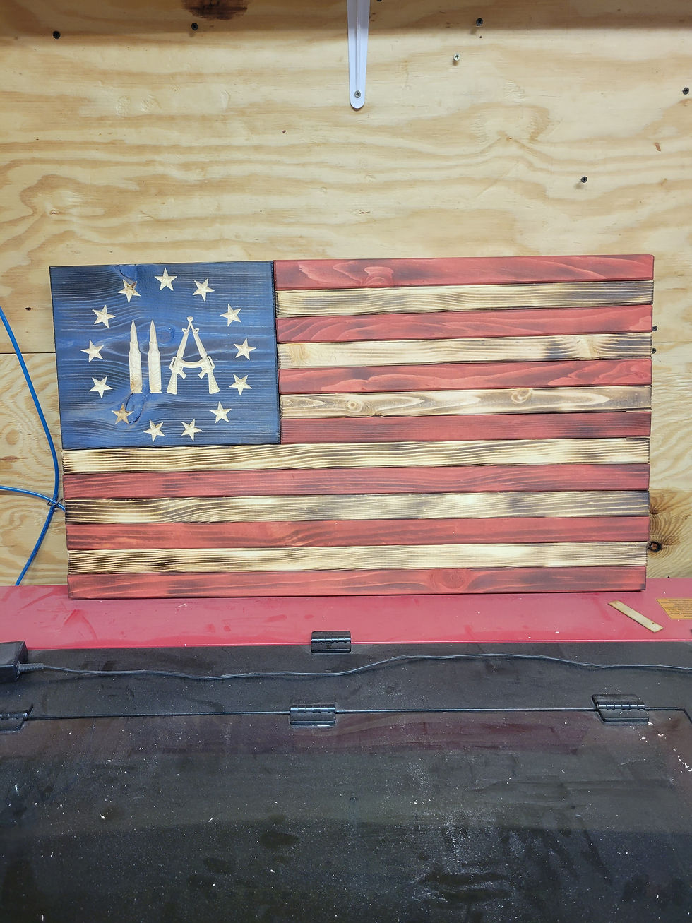 Thumbnail: Custom wood flag