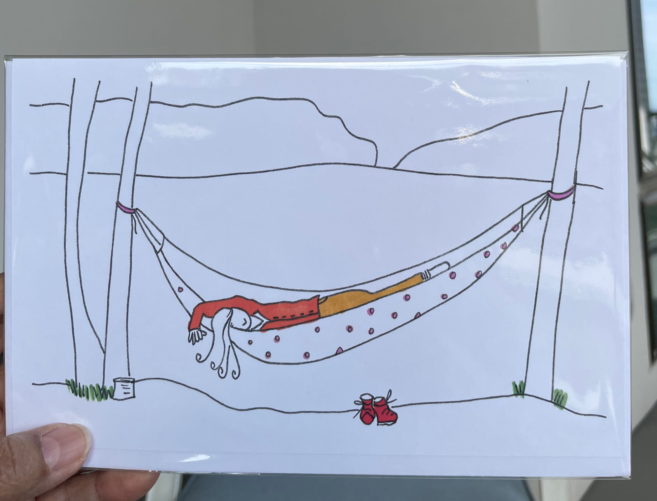 Girl in Pink Polka Dot Hammock