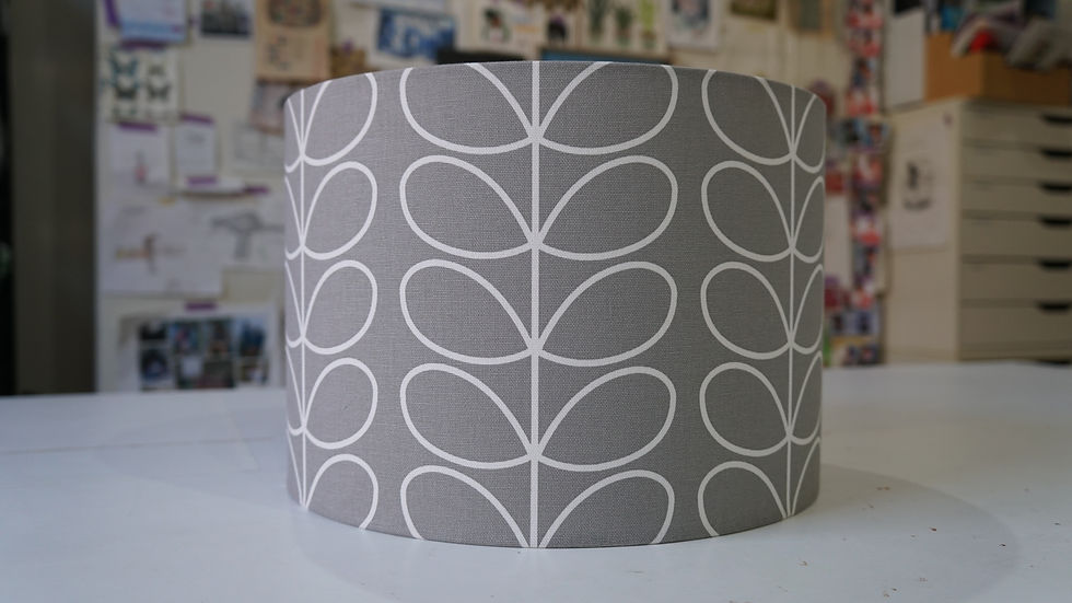Thumbnail: Lampshade - Orla Kiely Linear Stem Silver