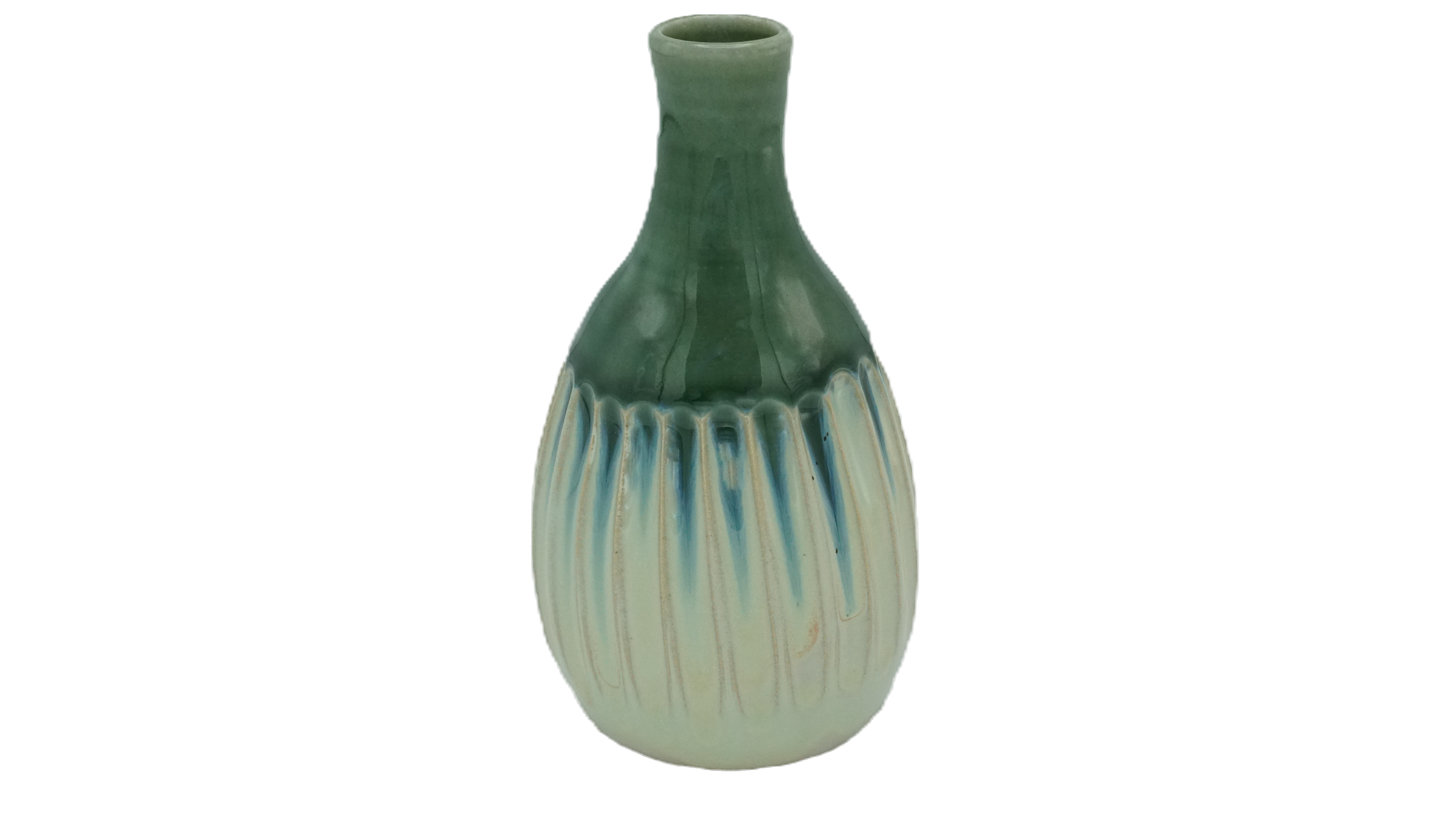 Vase (L) - Dark Green/Honeydew