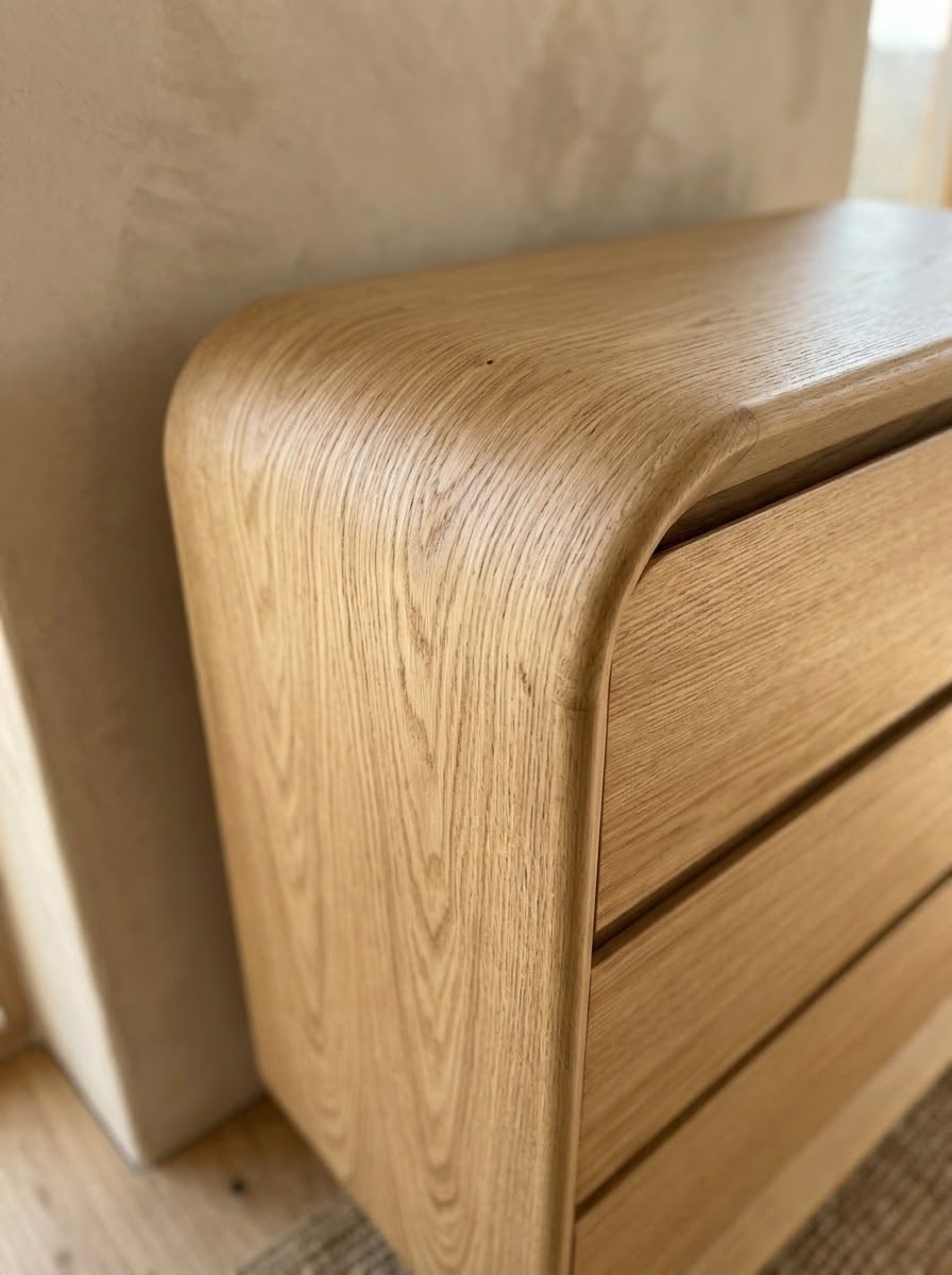تسريحة — Lumina dresser/chest of drawers — الخامة: خشب كونتر طبيعي + أرو مصمت — القشرة: أرو — 3