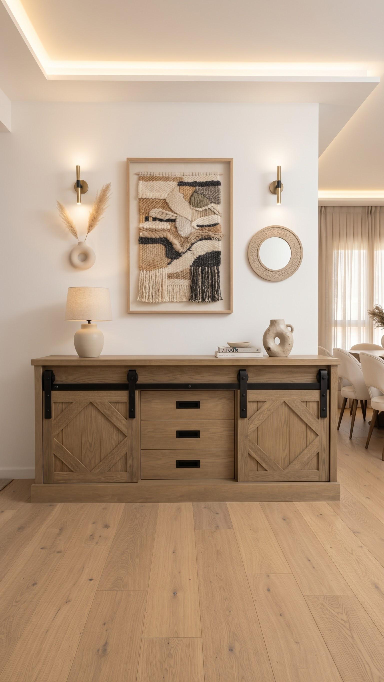 Lattice sideboard — Dining sideboards — Material: Massive Oak +Natural Blockboard — Veneer: Natural Oak — 1