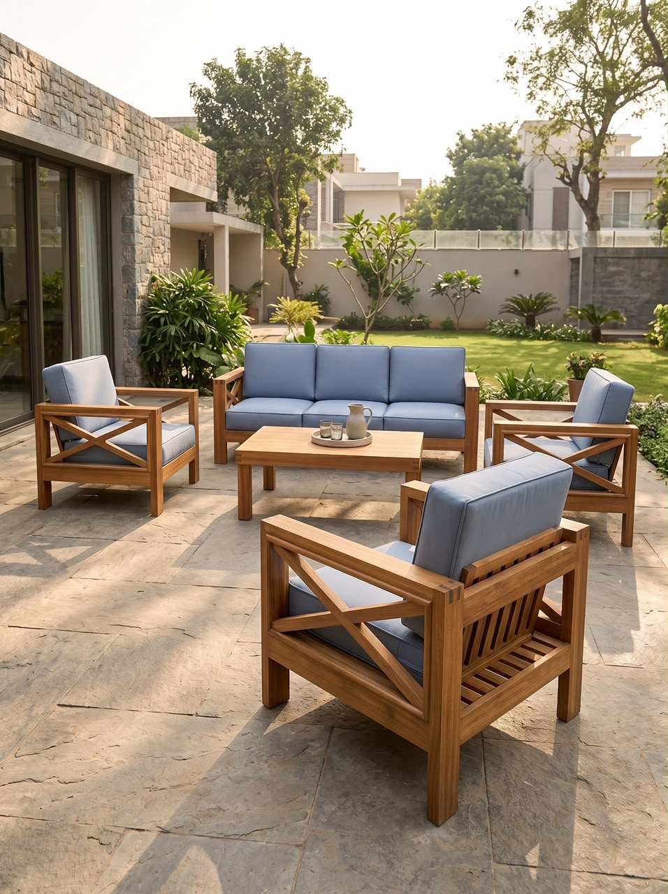 The Grove couch — Sofa — Material: Massive Teak — Structure: Massive Teak