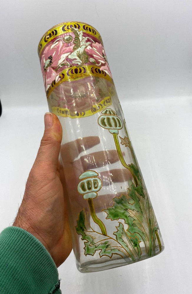 Remarquable Vase émaillée Art Nouveau