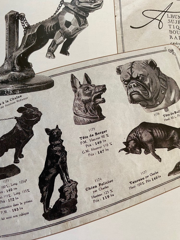 Miniature : Bouchon de radiateur Chien de Berger 1930