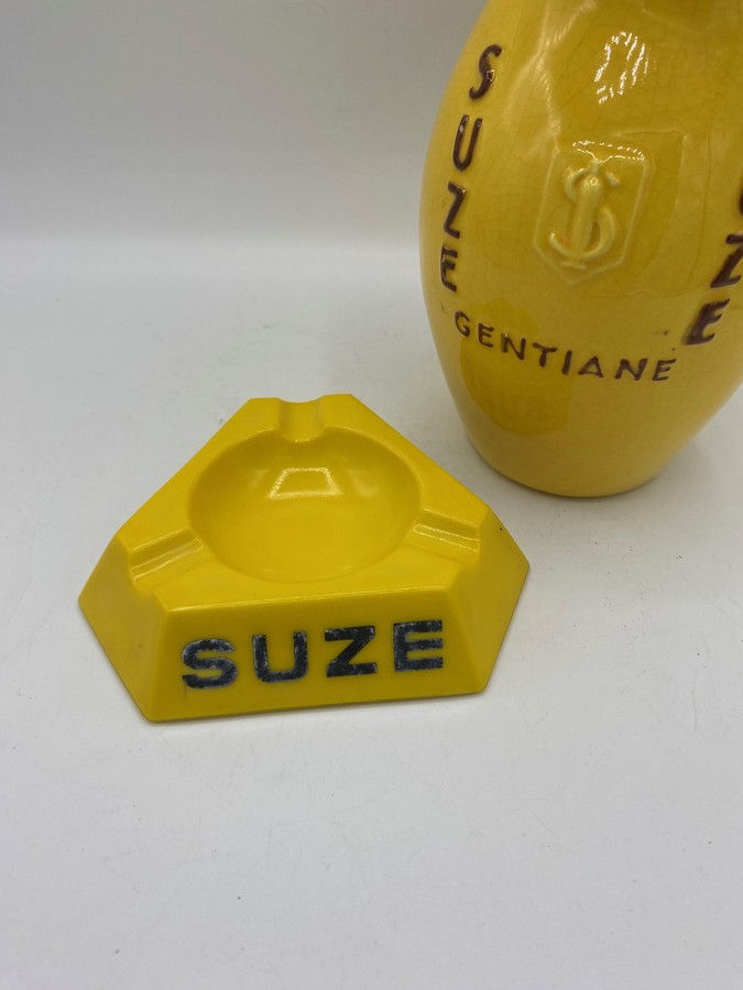 Cendrier de bistrot en opaline Gentiane "SUZE"