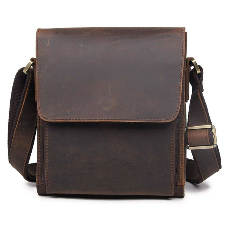 Miniaturbild: Vintage Leder Umhängetasche Herren – Messenger Bag aus Echtleder