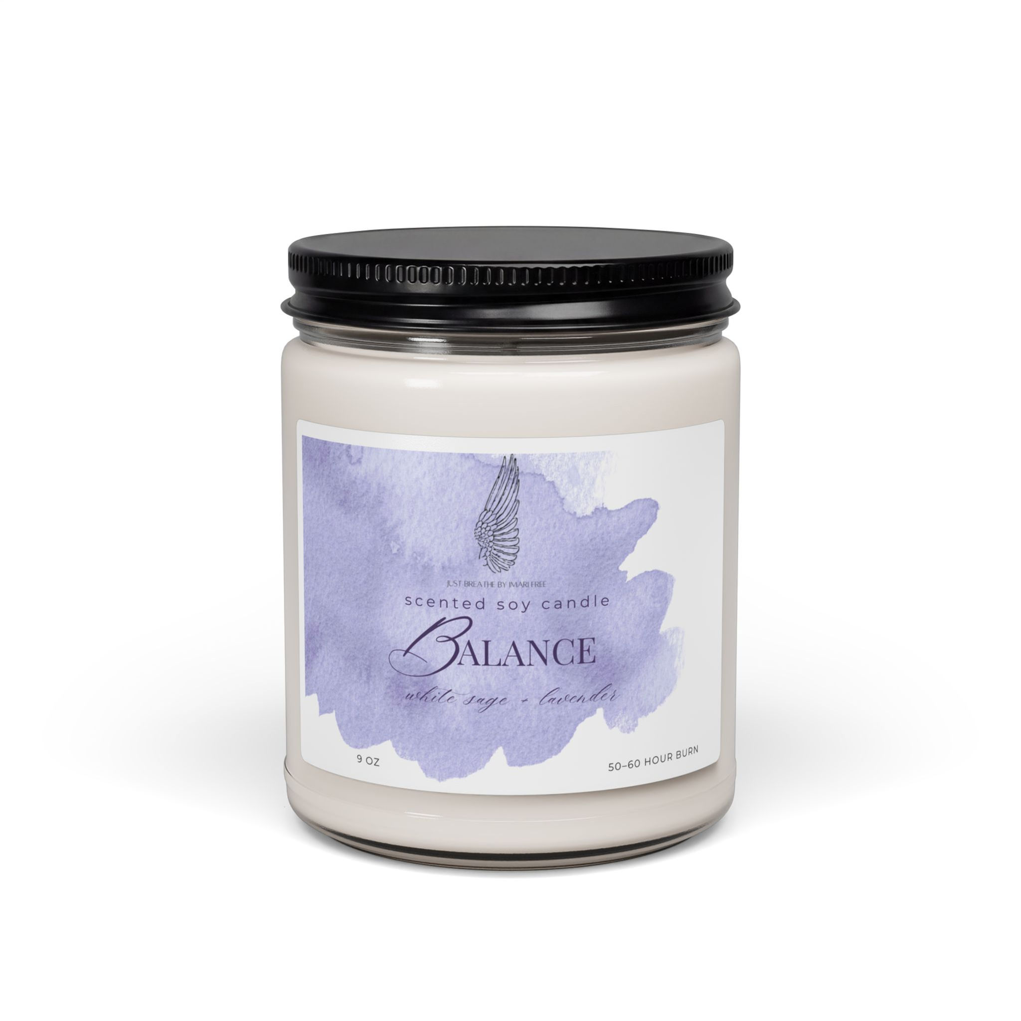 Balance Scented Soy Candle | White Sage + Lavender | 9 oz