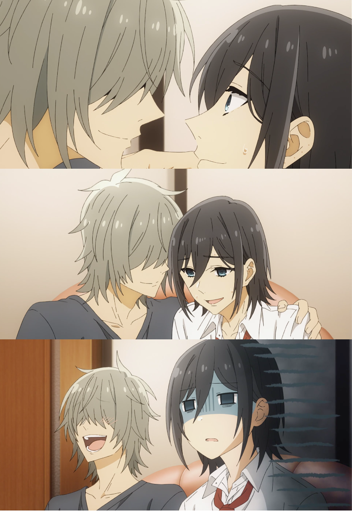 A fond Kyosuke intimidates Izumi.