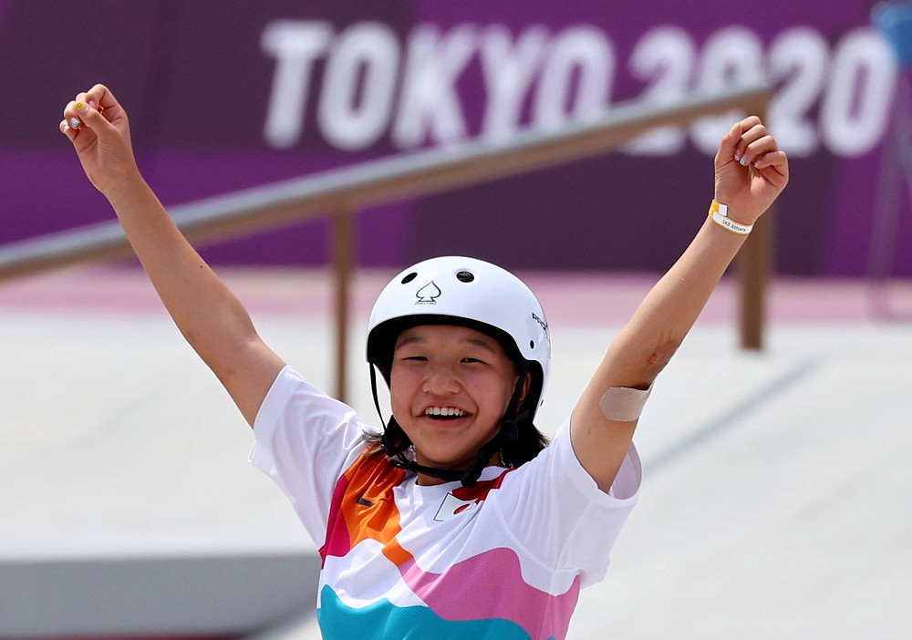 Nishiya smiles after finishing a successful attempt. | (c) CBS News