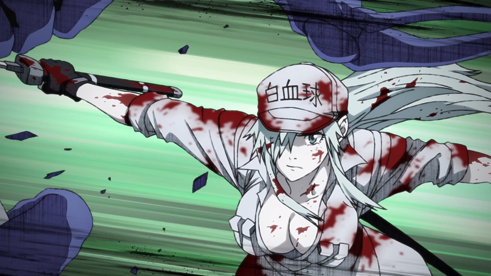 White Blood Cell U-1196 as she fights off a bacterium