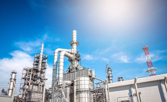 Industrial zone,The equipment of oil refining,Close-up of industrial pipelines of an oil-r