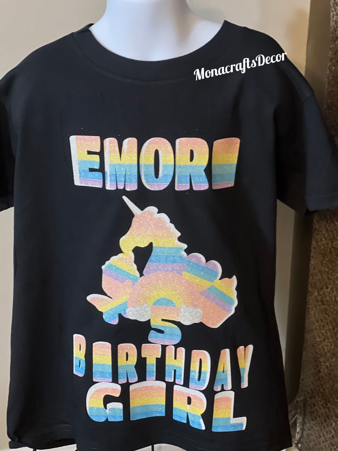 Kid’s birthday shirt glitter vinyl with Sublamtion