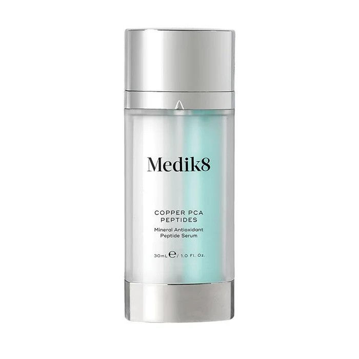Medik8 Copper PCA Peptides 30ml advanced peptide serum to hydrate, support collagen production and visibly smooth fine lines.