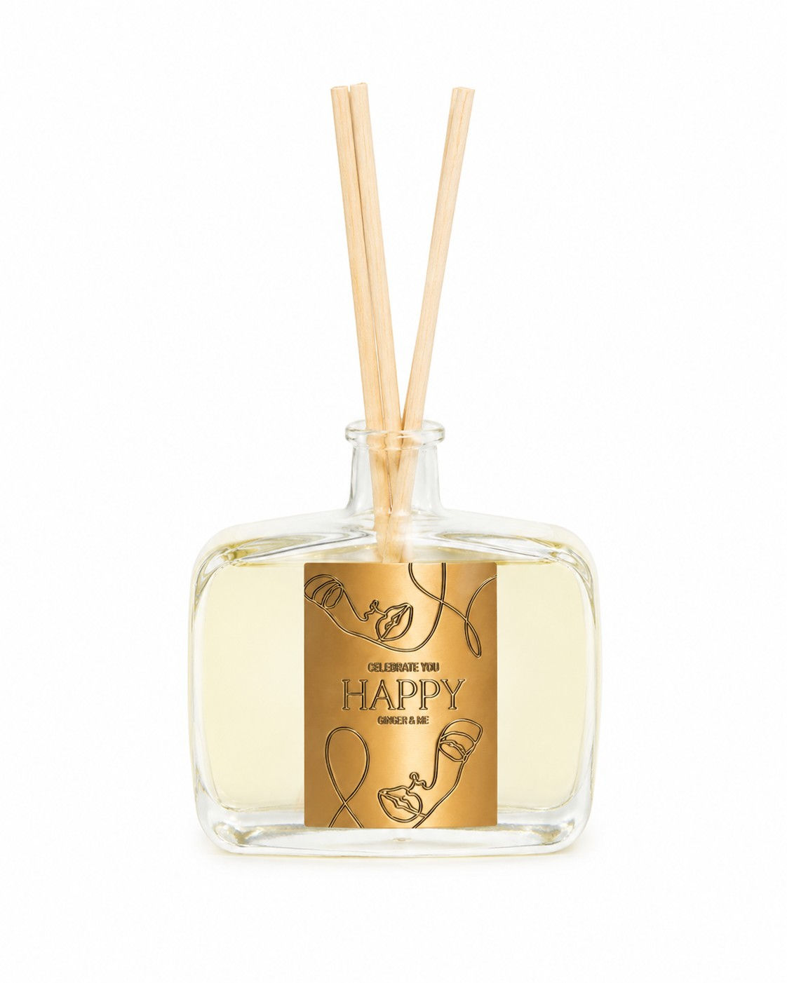 Ginger & Me Happy Mindfulness Reed Diffuser 350mL with luxury home fragrance and natural diffuser reeds for up to 6 months