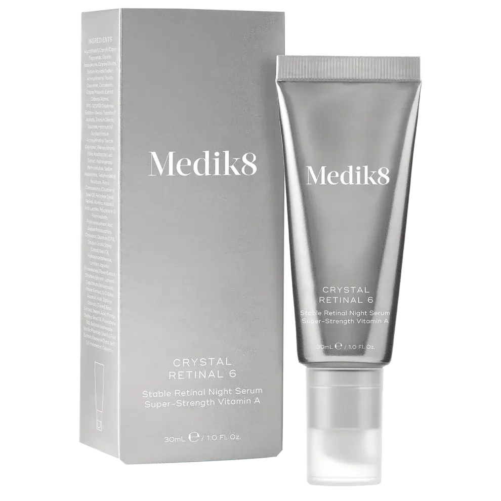 Medik8 Crystal Retinal 6 vitamin A night serum with retinaldehyde for smoother, firmer and brighter-looking skin.