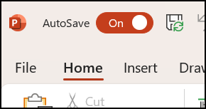 Screenshot of a Microsoft Office file showing the AutoSave Toggle button
