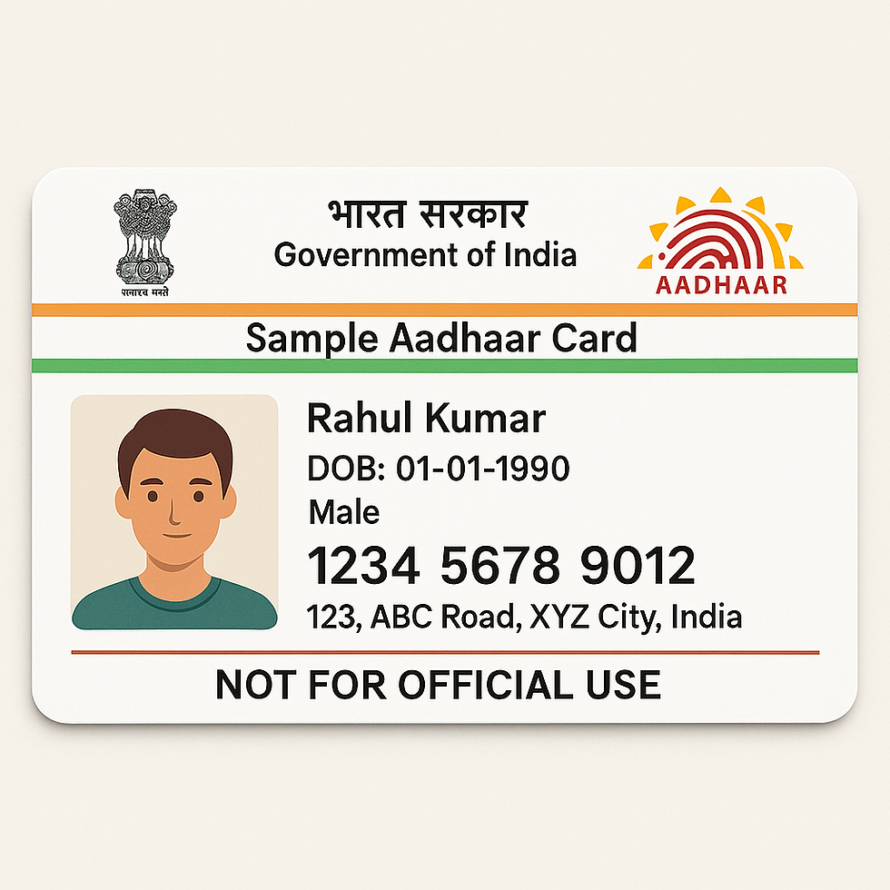 The Aadhaar card is a 12-digit unique identification number issued by the Unique Identification Authority of India (UIDAI) to Indian residents. It serves as proof of identity and address, regardless of age or gender.