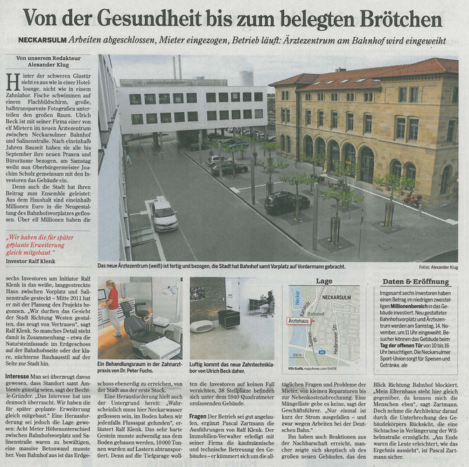 Pressebericht Ärztezentrum Neckarsulm