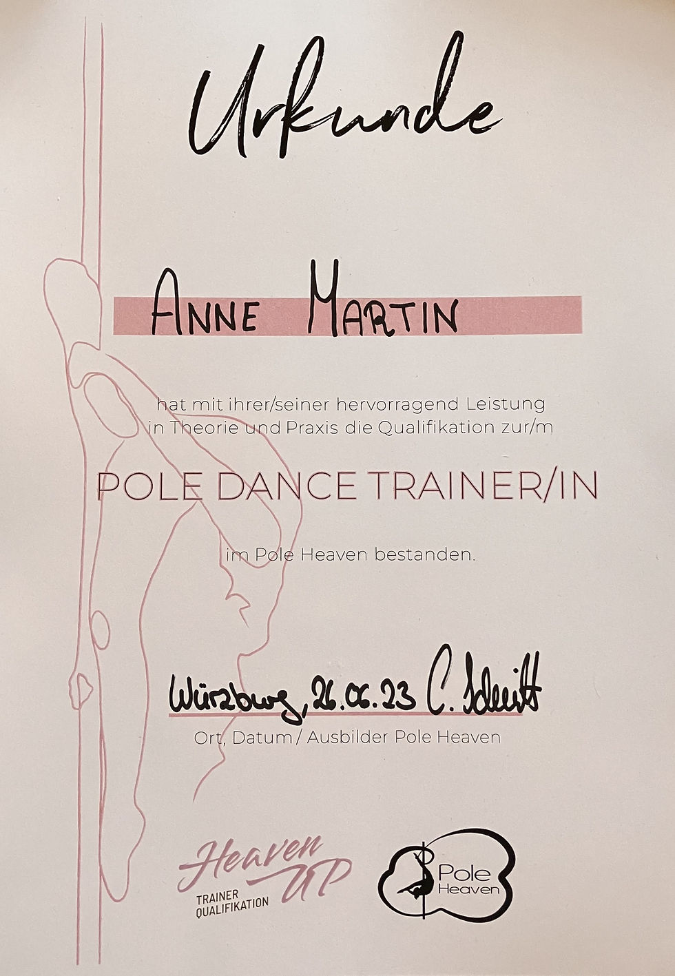 Ausbildung - Pole Dance Trainer/in