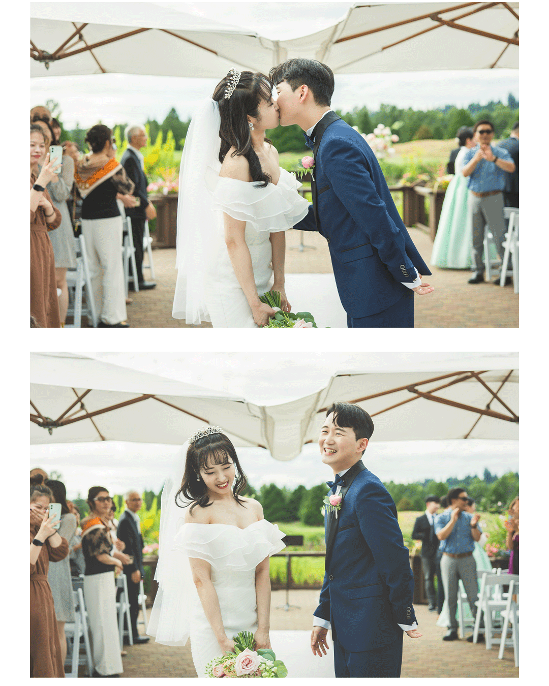 A skilled Vancouver wedding photographer capturing a heartfelt moment between a bride and groom, their love radiating